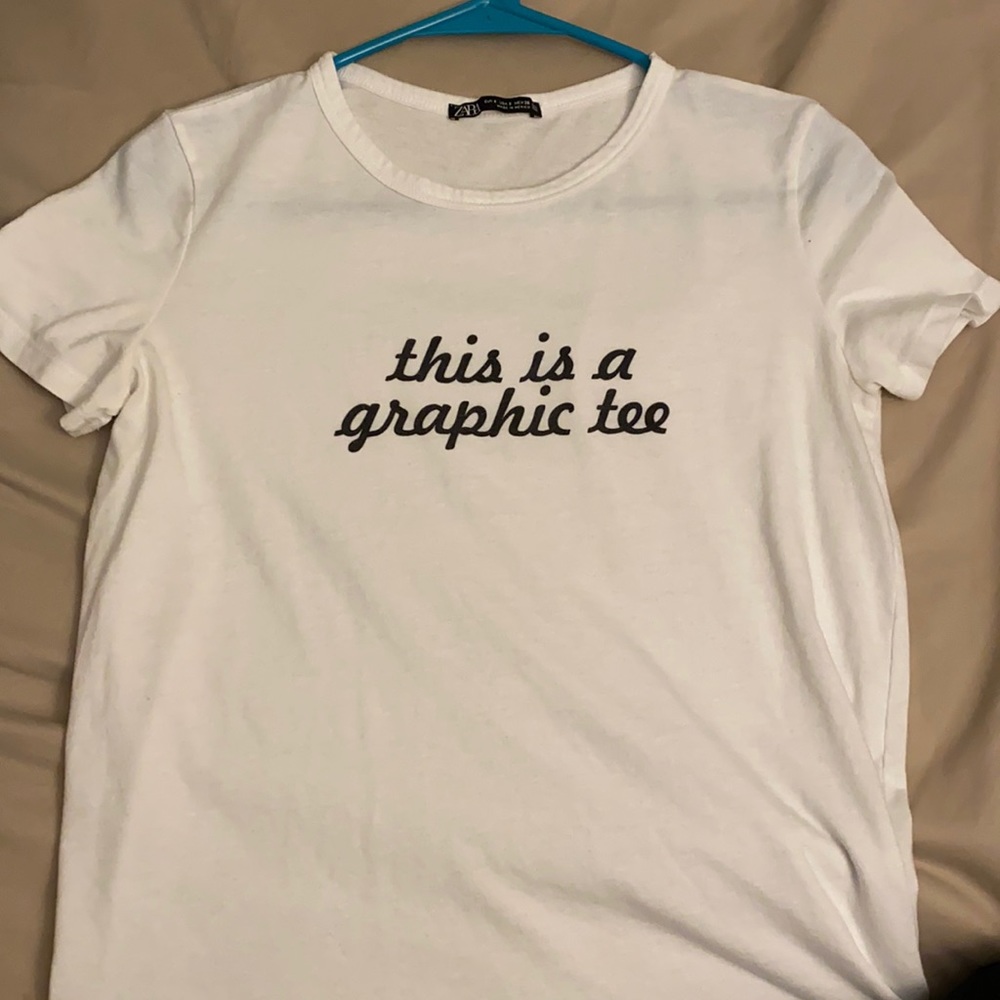 white graphic tee